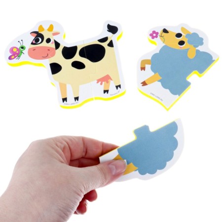 Soft puzzle for kids "Farm animals", 5 puzzles, crumb I-15