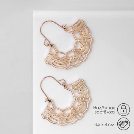 Earrings Metal "Vostok" openwork, color gold