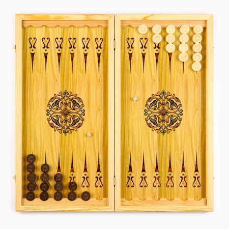 A set of chips for the Nard "eight-leaf", 30 pcs, d-2.8 cm, with cubes 2 pcs, without a board-2