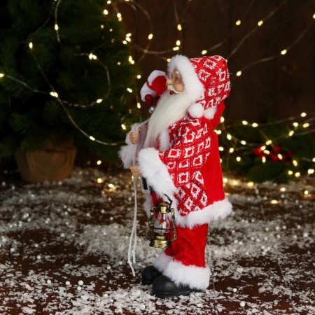 Santa Claus "In a suit with ornaments" 28 cm, red-3