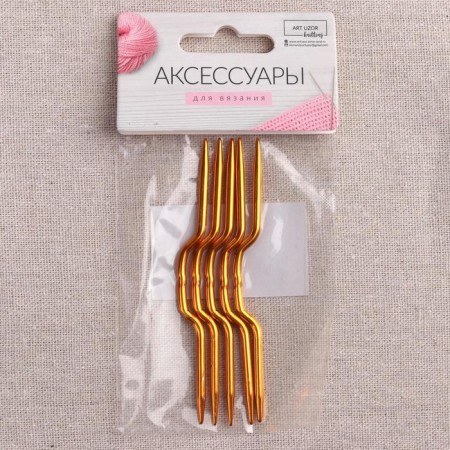 A set of auxiliary knitting needles, d = 3 mm, 9 cm, 5 pcs, gold color-5