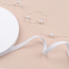 Velvet tape, 6 mm, 18 ± 1 m, white color No. 01