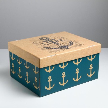 Gift folding box, packaging, "sea", 31.2 x 25.6 x 16.1 cm-1