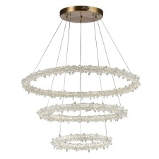 Люстра подвесная St Luce. SL6105.203.03. Lucchero. 1х160 Вт, LED, 3000-6500K, 12000 Lm, 80х80х20 см, цвет золотистый