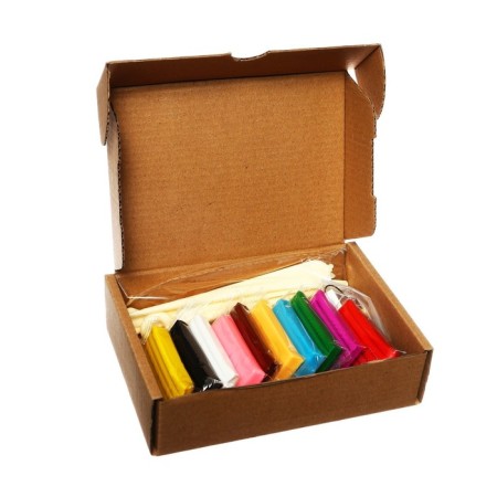 Plastic-polymer clay baked set, Brauberg, 10 colors x 20 g, with accessories-4
