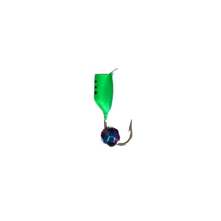 Mormyshka column with faceted ball "chameleon" (green), weight 1.1 g, size 3