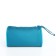 Cosmetic bag with zipper, turquoise color