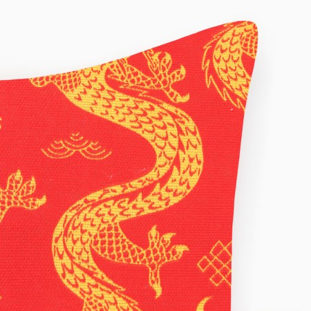 Dragon pillow 40x40cm, red, martial, hl 100%-1