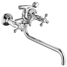 Fashun A2619 bath mixer, two -wound, pour 350 mm, with shower, chrome