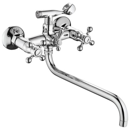 Fashun A2619 bath mixer, two -wound, pour 350 mm, with shower, chrome