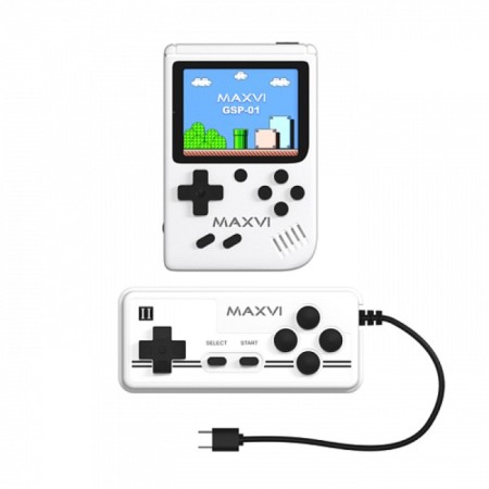 Game console MAXVI GSP-01, with a gamepad, AV cable, 8 bits, 500 games, white-1