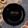 Zhostovsky tray "peonies", black, with copyright painting, d = 17 cm