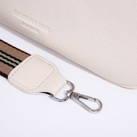 Bag Cross-Bodi with a zipper, white color-5