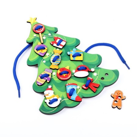 New Year's toy. Lacing "New Year! Elegant Christmas tree "-3