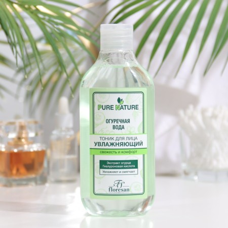 Floresan Pure Natural Tonic "Moisturizing. Cucumber Water", Freshness and Comfort, 300 ml
