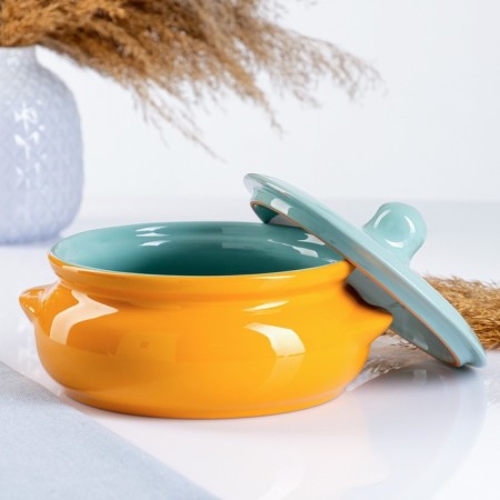 Ceramic pot of baking "Borisovsky" 0.7l / 15x9cm, rainbow mix-1
