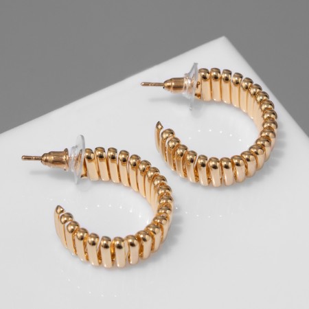 Earrings Metal "Geometry" path of acara, mini, color gold, d = 2.2 cm-1