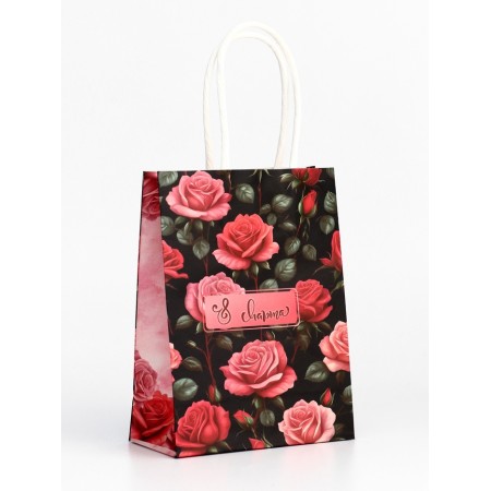 Package gift craft "From March 8!" 12 x 6 x 16 cm-1