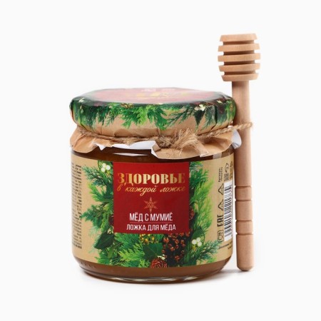 New Year! Honey and spoon "Health in each spoon", 240 grams-1
