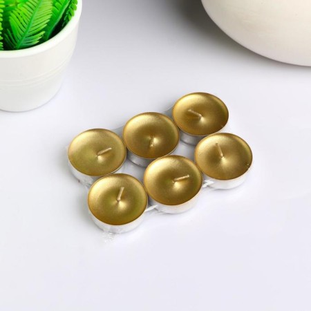 Candle in the Gilse "Work", gold, 6 pcs