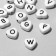 Acrylic bead "English letters" mix, heart 12 × 12 mm, set 10 g, black and white color