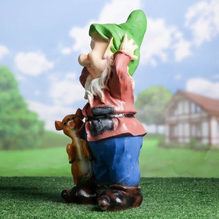 Garden figure "Dwarf with a deer" 19x26x50 cm mix-1