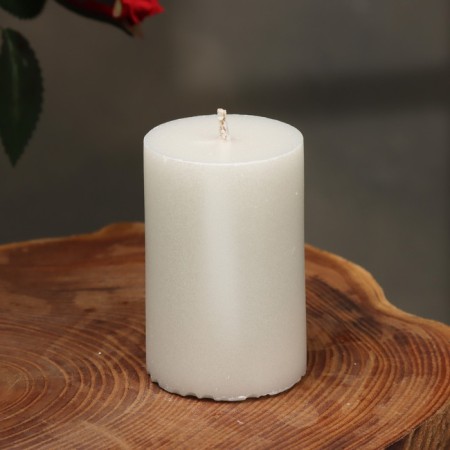 Candle-cylinder smooth, 5x7.5 cm, pearl, 6 hours-1