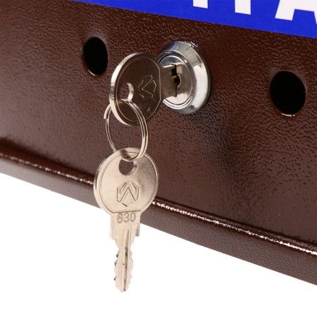 Mail box with a lock, vertical, "mail", brown-10