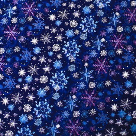 Glossy packaging paper “Blue snowflakes”, 70 x 100 cm, New Year-3