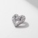 Flotter for piercing made of stainless steel "heart", white color in silver, thread 0.07 mm