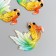 Decor for creativity Plastic "Fish Orange with a green-blue tail" with gold 2.5x3 cm