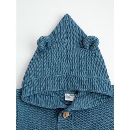 Baby blouse with a hood, height 74 cm, blue color-4