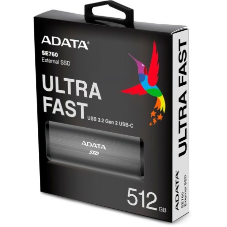 Накопитель SSD A-Data USB-C 512GB ASE760-512GU32G2-CTI SE760 1.8" серый-6