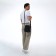 Men's bag over the shoulder, textura, textiles, black color