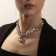 The necklace "Jewel" drop, white color in silver, 34 cm