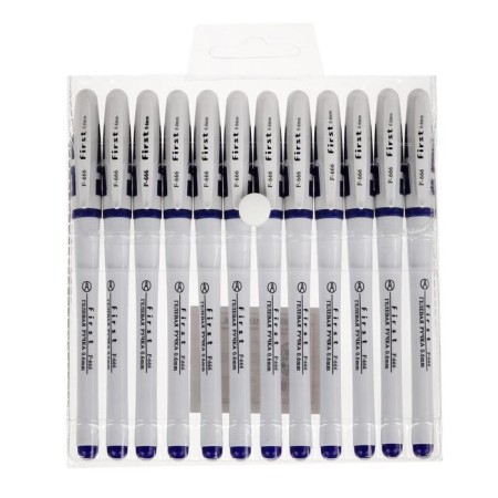 Gel pen, 0.5 mm, blue rod, white body, with rubber hold-5
