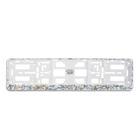 Frame for a car number, a book, white with gold-1