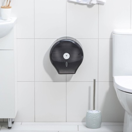 Toilet paper dispenser 28 × 27.5 × 12 cm, sleeve 6.5 cm, plastic, black color-2