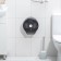 Toilet paper dispenser 28 × 27.5 × 12 cm, sleeve 6.5 cm, plastic, black color