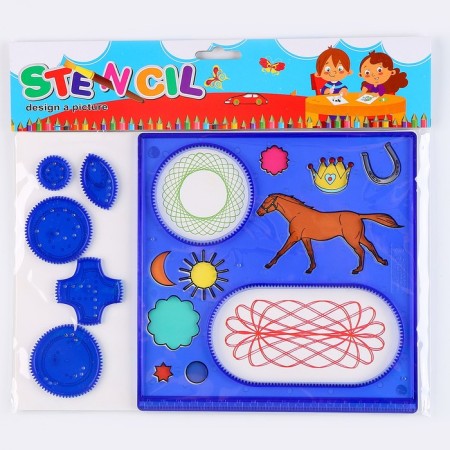 Horsema stencil stencil with coloring-4