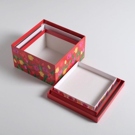 A set of boxes 3 in 1, gift packaging, “March 8”, 18 x 18 x 10–22 x 22 x 12 cm-8