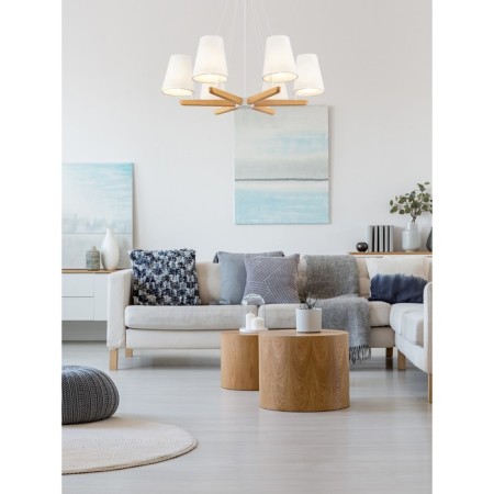Suspended lamp Freya Fr8019PL-06W Arallano, 708x708x640 mm, E14, 6x40W, white color-6