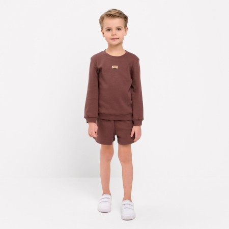 Kidsa (sweatshirt, shorts) minku, brown color, height 110 cm-1