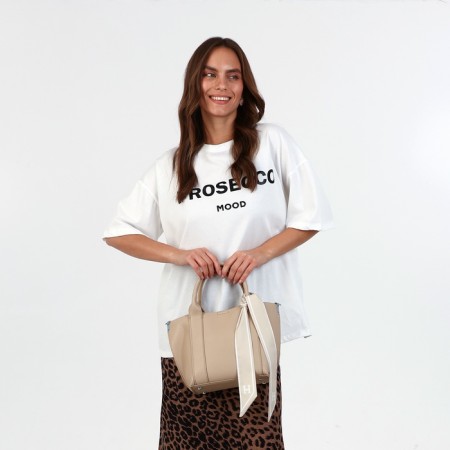 Bag Female Tout with zipper, beige color-11