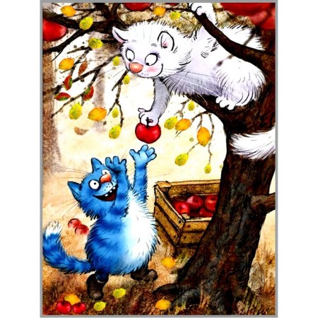 Diamond mosaic without a subframe "late apples", 30 × 40 cm, 34 colors