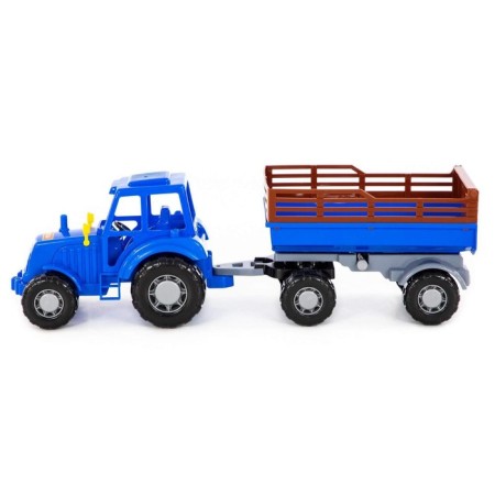 Tractor with trailer No. 2, blue color (in a net)-1
