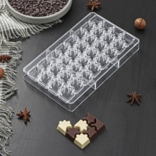 Form for chocolate and sweets “Puzzles”, 32 cells, 20 × 12 × 2.5 cm, cell 2 × 2 × 0.8 cm