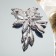 Brooch "drops" bunch, white-blue color in silver
