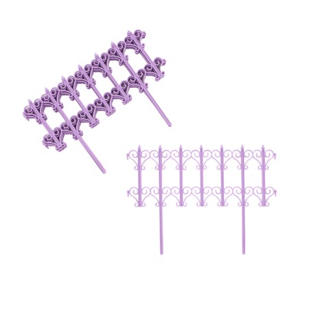 Decorative fence, 25 × 180 cm, 5 sections, plastic, lilac "classics"-7
