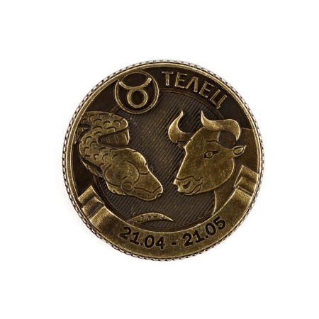 Coin Horoscope 2025 "Taurus", brass, diam. 2, 5 cm-3